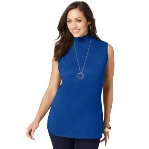 Jessica London Women's Plus Size Fine Gauge Mockneck Sweater - 1 of 4