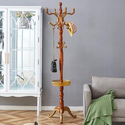 TOBILI Modern And Simple Coat And Hat Rack, Resin Stainless Steel Multifunctional Storage Rack With Key Tray