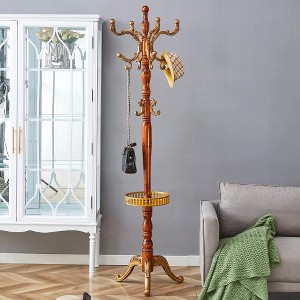 TOBILI Modern And Simple Coat And Hat Rack, Resin Stainless Steel Multifunctional Storage Rack With Key Tray - 1 of 4