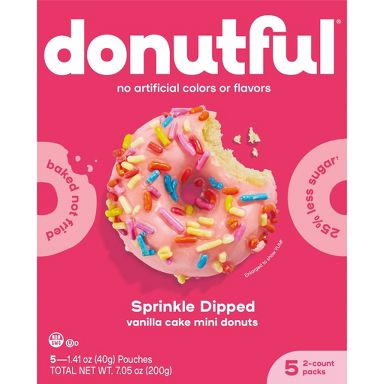 Donutful Pink Dipped Sprinkle Mini Donuts - 7.05oz/10ct