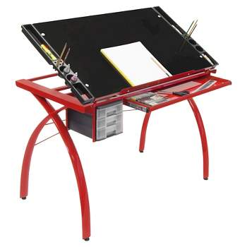 Canvas & Color Adjustable Craft Station Red/Black Glass - Studio Designs