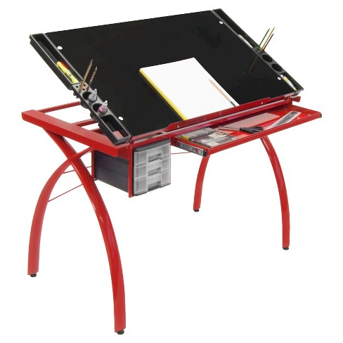 Canvas & Color Adjustable Craft Station Red/Black Glass - Studio Designs - image 1 of 4