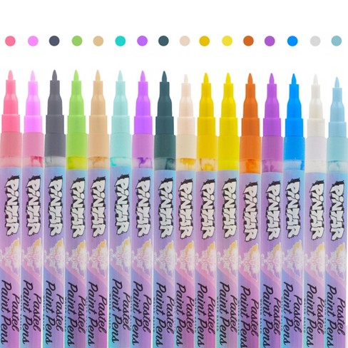 Pintar Acrylic Pastel Paint Pens - 0.7mm Ultra Fine Tips, 16 Vibrant,  Glossy, Water-based Acrylic Paint Pens, Rocks, Glass, Ceramic, Plastic &  Canvas