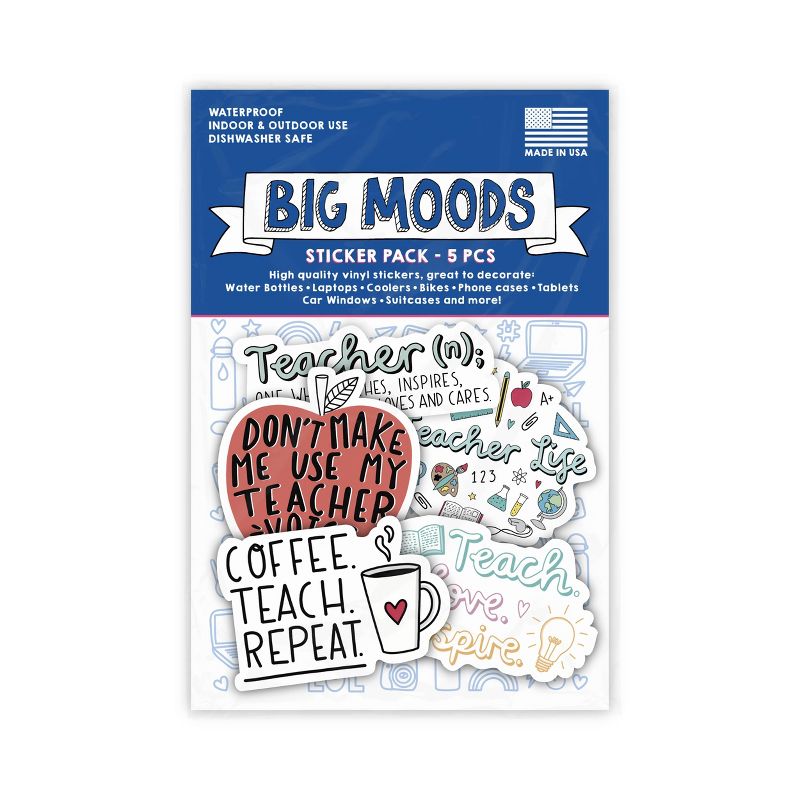 Big Moods Teacher Sticker Pack 5pc, 3 of 4