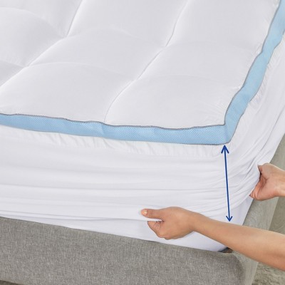 Twin XL White Pillow-Top Cooling Mattress Topper