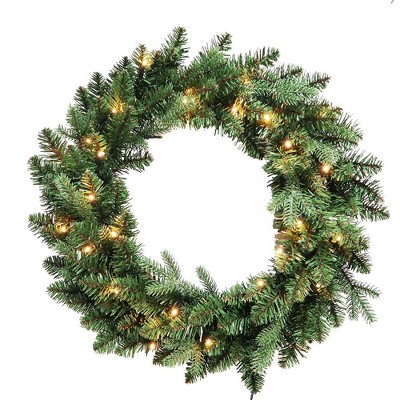 Kurt Adler 24" Battery-Operated Warm White LED Jackson Wreath