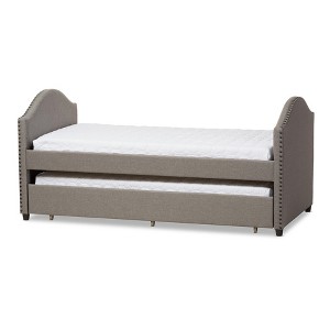 Twin Alessia Modern and Contemporary Fabric Upholstered Daybed with Guest Trundle Bed - Baxton Studio - 1 of 4