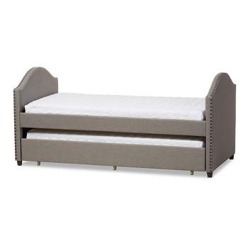 Twin Alessia Modern and Contemporary Fabric Upholstered Daybed with Guest Trundle Bed - Baxton Studio