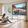 VEVOR Projector Screen with Stand, 100 Inch 160° Wide Angle Indoor Outdoor Projection Screen, 16:9 4K HD Wrinkleless Dual-Tripod Screens, Black - 2 of 4