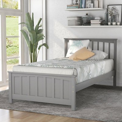 Streamdale Wood Platform Bed Twin size Platform Bed, Gray