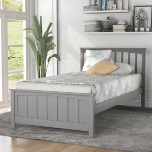 Streamdale Wood Platform Bed Twin size Platform Bed, Gray - 1 of 4