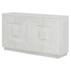 Vintage Distressed 4-Door Sideboard with Adjustable Shelves & Geometric Pattern - Ideal for Dining Room, Kitchen & Living Room - 2 of 4