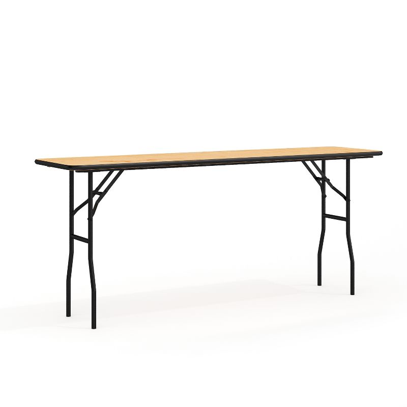 Flash Furniture Gael 6-Foot Rectangular Wood Folding Training / Seminar Table with Smooth Clear Coated Finished Top, 1 of 14