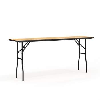 Flash Furniture Gael 6-Foot Rectangular Wood Folding Training / Seminar Table with Smooth Clear Coated Finished Top