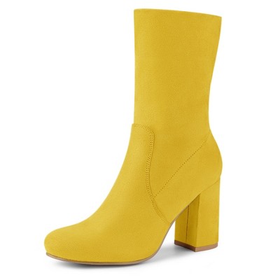 Allegra K Women's Rounded Toe Foldable Ankle Block Heel