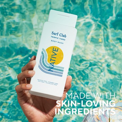 Native Limited Edition Surf Club Body Wash - Tropical Tides - 18 fl oz: Moisturizing, Hydrating, Nourishing, Dye-Free