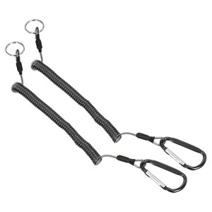 Unique Bargains Retractable Coiled Safety Cords Carabiners Fishing Tool Lanyards 2 Pcs - 1 of 4