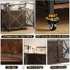 Furniture Style Dog Crate, Farmhouse Dog Kennnel Furniture with Wheels, 4 Latches, Large Heavy Duty Dog Cage,Rustic Brown - 4 of 4