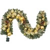 Christmas Garland for Fireplace, 6ft Xmas Garland with Pinecones, Ball Ornaments, Gold Leaves and Bow for Mantle Fireplace Stairs - 2 of 4
