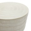 LuxenHome Outdoor and Indoor Round Spiral Pattern Side Table, Off White Off-White - 4 of 4