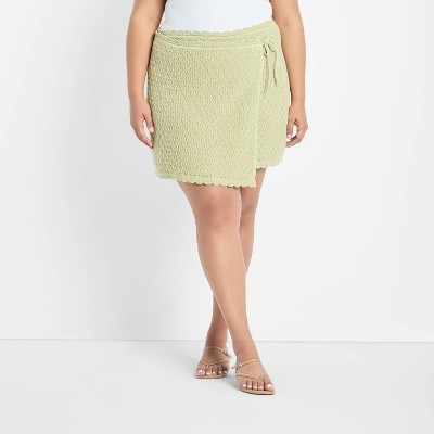 Women's High-Rise Sweater Wrap Mini Skirt - Future Collective