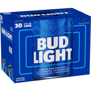 Bud Light American Lager Beer - 30pk/12 fl oz Cans - 1 of 4