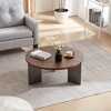Wood and Metal Round Modern Coffee Table with Sturdy Frame and Eco-Friendly Materials - 2 of 4