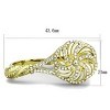 Slickblue Gold-Tone Ring for Women, Fan-Inspired Top with Clear Crystals, Split Band Style, Stainless Steel, Size 5–10 - 2 of 4