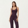 Anna-Kaci Active Women's Scoop Neck Flare Leg One-Piece Activewear Jumpsuit with Contoured Fit and Smooth Stretch Fabric - 2 of 4