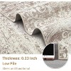 Neutral Area Rug 5x7 Washable, Soft Vintage Damask Distressed Large Bedroom Rug Foldable Indoor Floor Carpet, Boho Abstract Low Pile, Taupe - 4 of 4