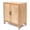 LuxenHome Farmhouse Panel 2-Door Cabinet with Storage, 27.56" Wide Accent and Storage Cabinet with Shelves for Living Room, Kitchen, Entryway Brown - 4 of 4