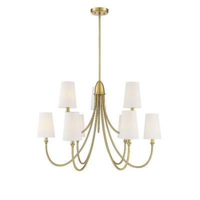Savoy House Cameron 9 - Light Chandelier in  Warm Brass