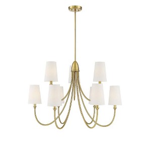 Savoy House Cameron 9 - Light Chandelier in  Warm Brass - 1 of 4