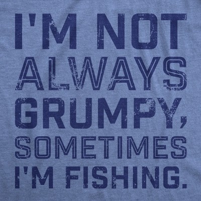 Мужские футболки Crazy Dog T-Shirts, Inc. Mens Funny T Shirts Im Not Always Grumpy Sometimes Im Fishing Sarcastic Fish Tee for Men - Crazy Dog Men's T Shirt For Fishers Light Blue XXL — фото 2