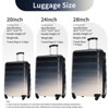 FonTOI 20"&24"&28" Luggage Sets 3 Pieces, Hardshell Expandable Luggages with Spinner Wheels, Gradient Color Travel luggage Sets, Black Multi, - 3 of 4