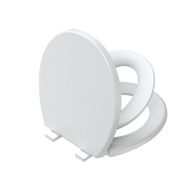 Round Toilet Seat with Quiet-Close, Quick-Attach Hardware with Grip-Tight Bumpers, Quick-Release Design,Slow-Close Toilet Seat  for Family Use