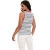 ATHLECHIC Women's Striped Color Block Side Slits Crew Neck Casual Sleeveless Shirts - 4 of 4