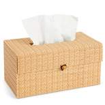 Juvale Bamboo Cane Material Tissue Box Cover for Home and Bathroom Decor, 11 x 6 x 5 In