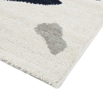Abstract Multicolor Microfiber Stain-Resistant Area Rug 5'3"x7'