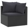 2 Piece Patio Sofa Set with Cushions Poly Rattan Black vidaXL - 3 of 4
