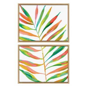 Kate and Laurel Sylvie Palma No. 2 1 and 2 Framed Canvas Art Set by Jessi Raulet of Ettavee - 1 of 4