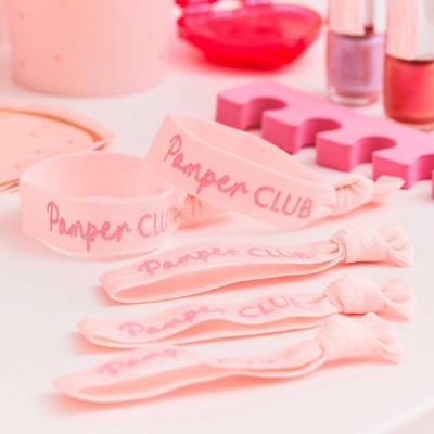 Glitter Pamper Club Elastic Hair Ties Pink