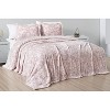 Plazatex Rozetta 3 Pcs Machine Washable Blanket Full/Queen Pink & White - 3 of 4