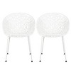 Set of 2 Outdoor Dining Chairs, Plastic Frame Patio Chairs with Diamond Cutout Design for Garden or Balcony-Maison Boucle - 2 of 4