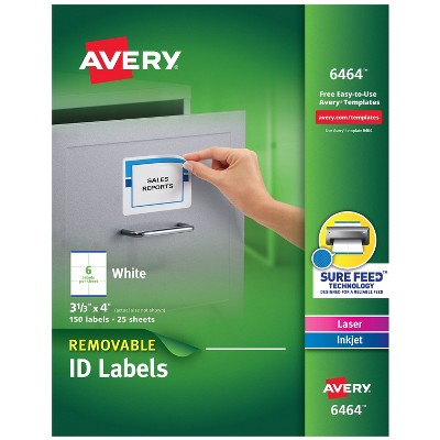 Avery Inkjet/Laser Removable Labels White 150/Pack (6464) 671990