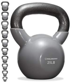 Vinyl Kettlebell Weight Fitness Home Gym Equipment Workouts 2-12kg Black  Ubung