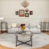 Hooseng Coffee Table Set of 3,Modern Faux Marble Top with Golden Frame Coffee Table & 2 Accent Table for Apartment,Office - 4 of 4