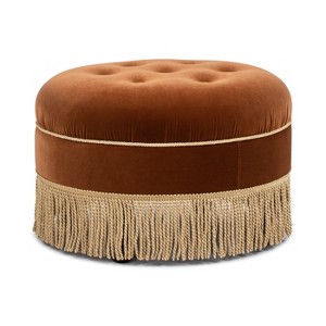 Jennifer Taylor Home Yolanda 24" Upholstered Round Accent Ottoman - 1 of 4