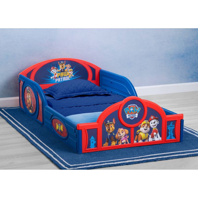 Toddler PAW Patrol Plastic Sleep and Play Kids&#39; Bed with Attached Guardrails - Delta Children, 3 of 12