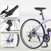 NAYSAYE Bicycles 7 Speed Hybrid Bike Aluminum Frame Double Disc Brakes for City Adventures, Purple, 64.57"*25.19"*37.79" - 3 of 4